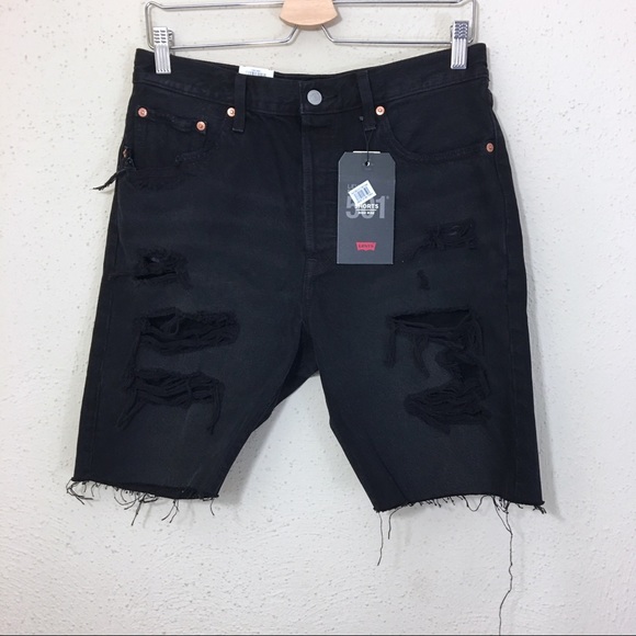 levis 501 ripped slouch shorts